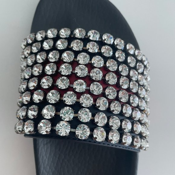 GUCCI Women's Crystal Embellished Slides Size 39IT (9US) Made in Italy - Picture 13 of 13